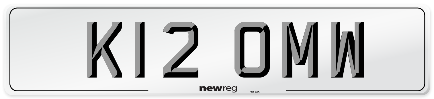 K12 OMW Number Plate from New Reg